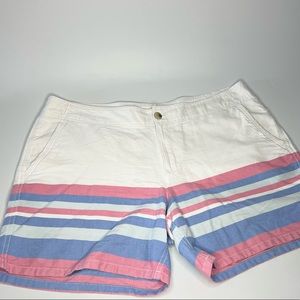 Womens' Columbia PFG Pink Blue Striped 100% Cotton Shorts Size 14